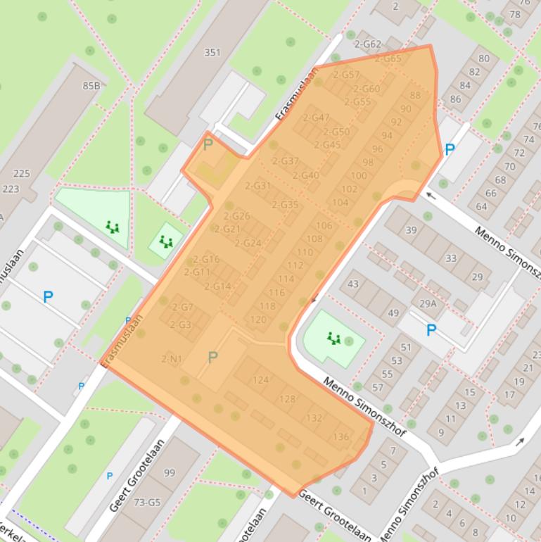 Kaart van postcodegebied 1216LN.