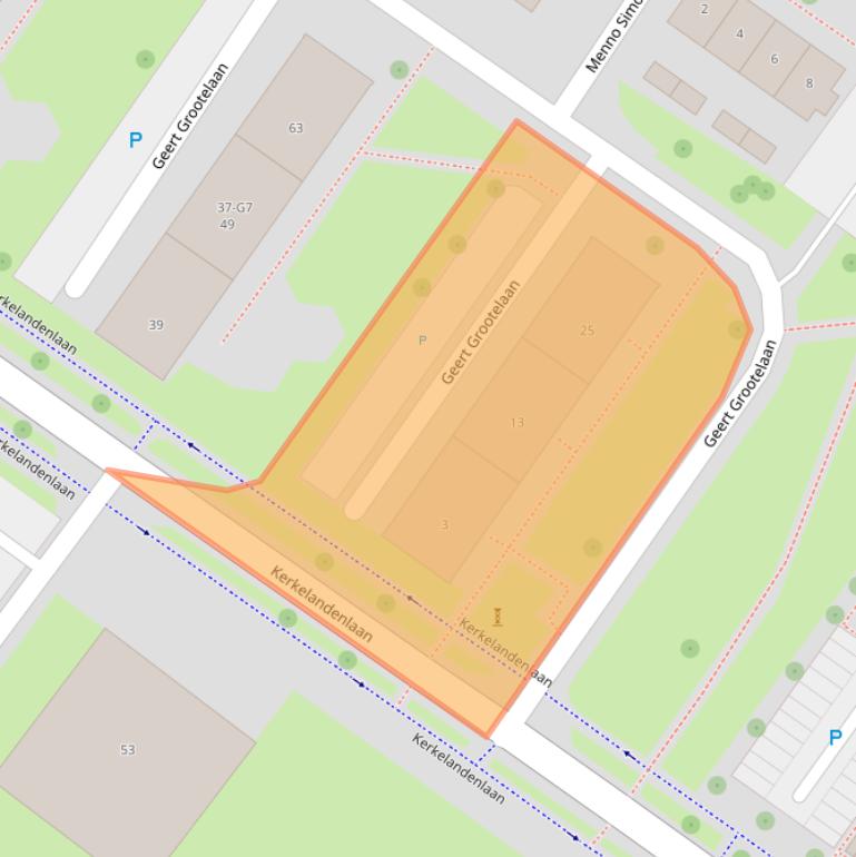 Kaart van postcodegebied 1216LP.