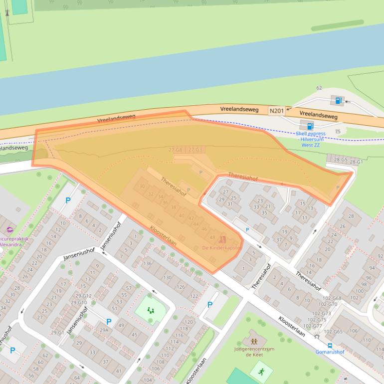 Kaart van postcodegebied 1216MK.