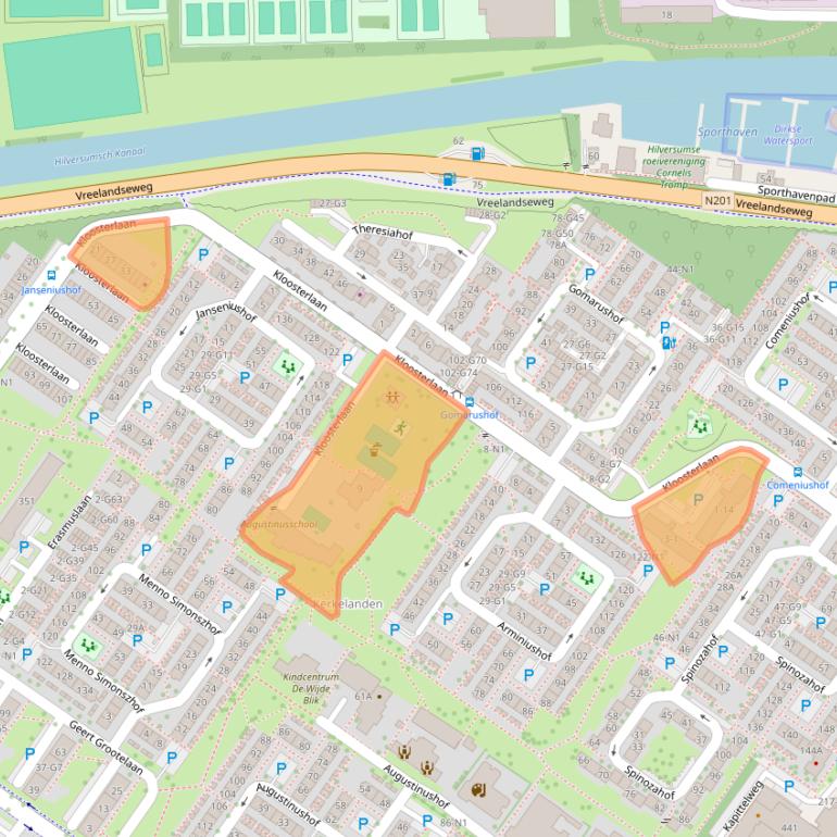 Kaart van postcodegebied 1216NH.