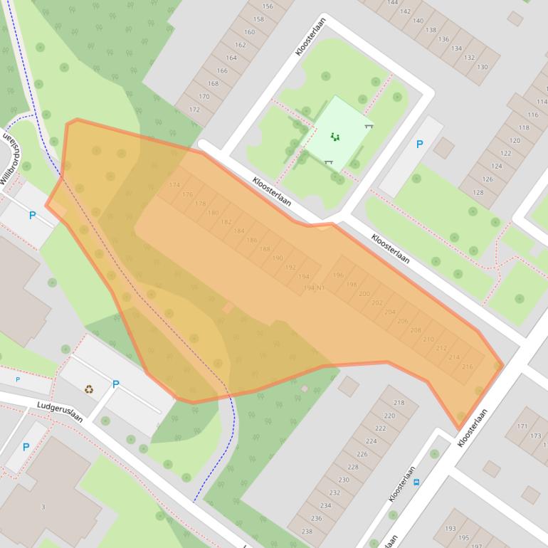 Kaart van postcodegebied 1216NV.