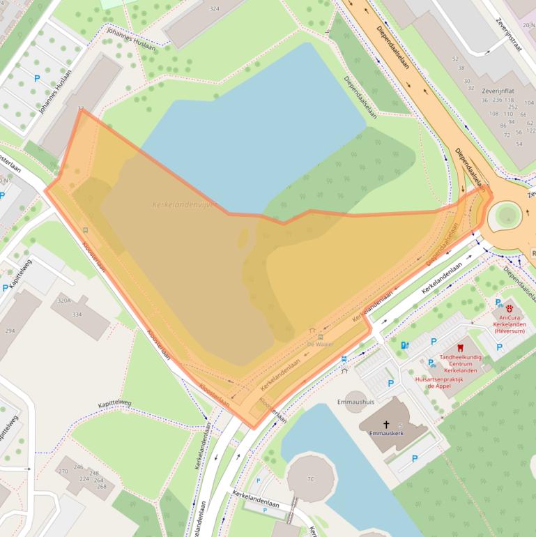 Kaart van postcodegebied 1216RG.