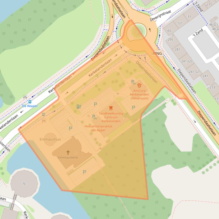 Kaart van postcodegebied 1216RN.