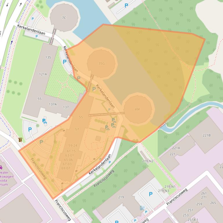 Kaart van postcodegebied 1216RR.