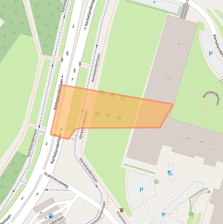 Kaart van postcodegebied 1216RZ.