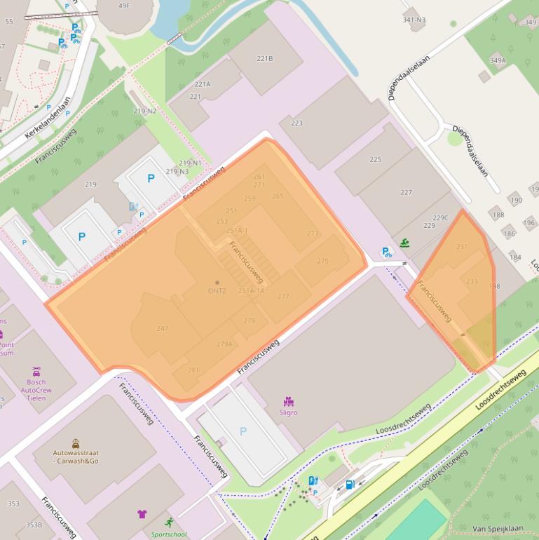 Kaart van postcodegebied 1216SG.