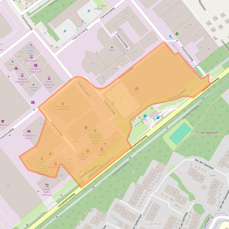 Kaart van postcodegebied 1216SL.