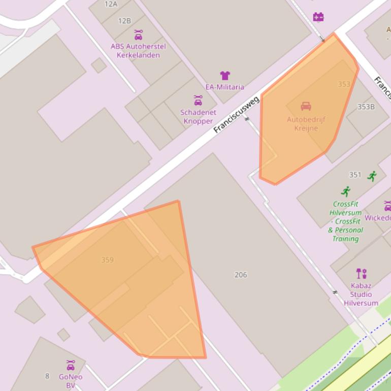 Kaart van postcodegebied 1216SM.