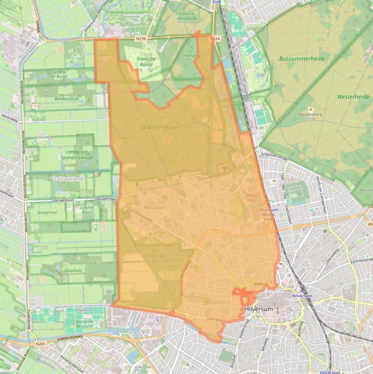 Kaart van postcodegebied 1217.