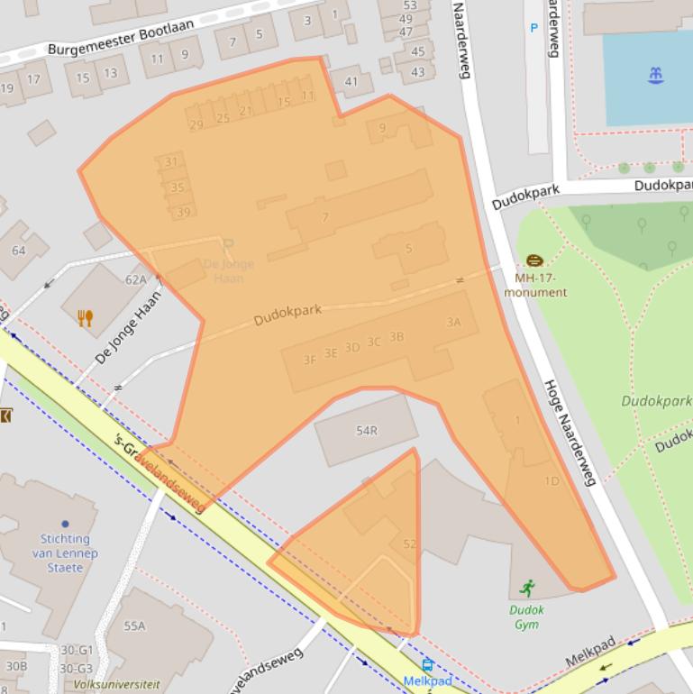 Kaart van postcodegebied 1217AB.