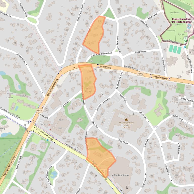 Kaart van postcodegebied 1217BE.