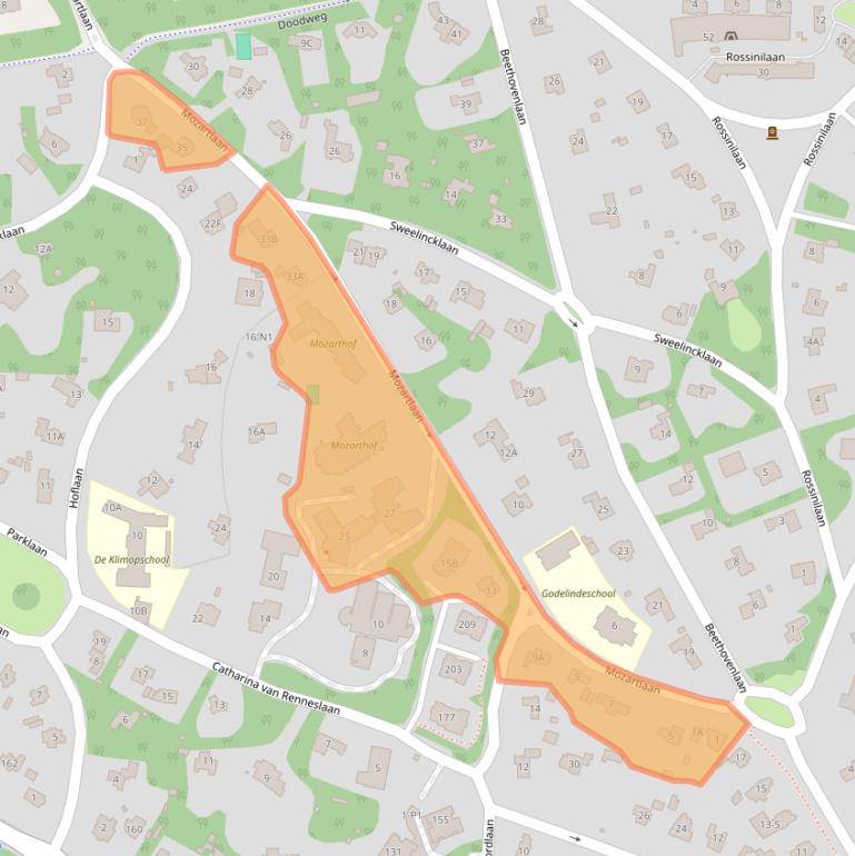Kaart van postcodegebied 1217CM.