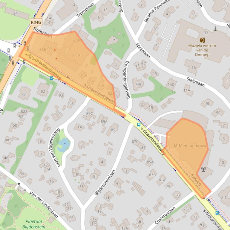 Kaart van postcodegebied 1217EW.