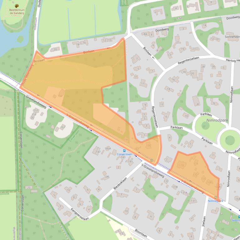 Kaart van postcodegebied 1217GB.