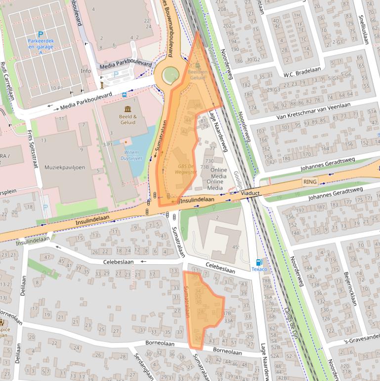 Kaart van postcodegebied 1217GS.