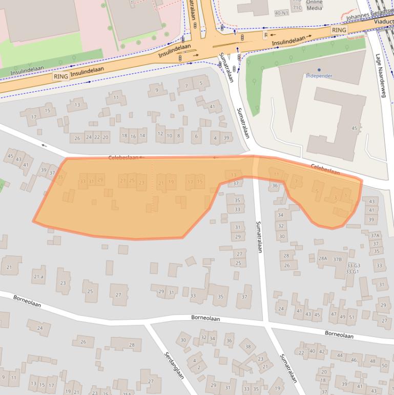 Kaart van postcodegebied 1217GT.