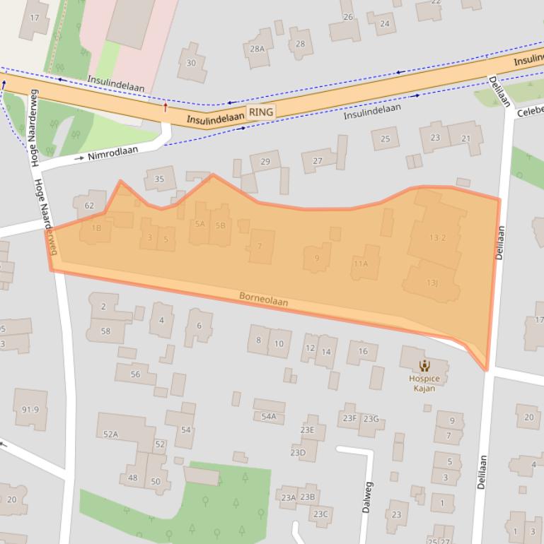 Kaart van postcodegebied 1217GW.