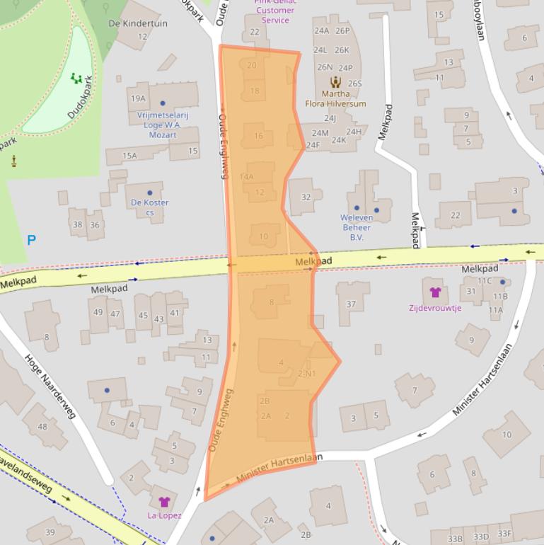 Kaart van postcodegebied 1217JC.