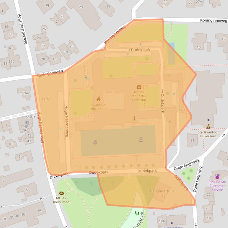 Kaart van postcodegebied 1217JE.