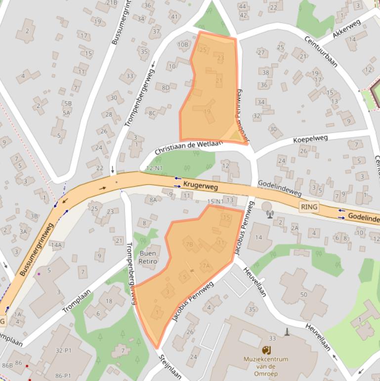 Kaart van postcodegebied 1217JG.