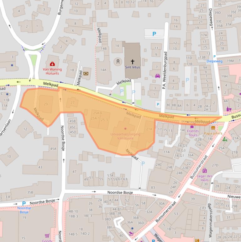 Kaart van postcodegebied 1217KA.