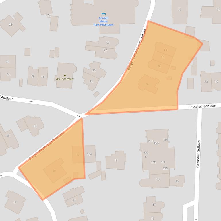 Kaart van postcodegebied 1217LE.