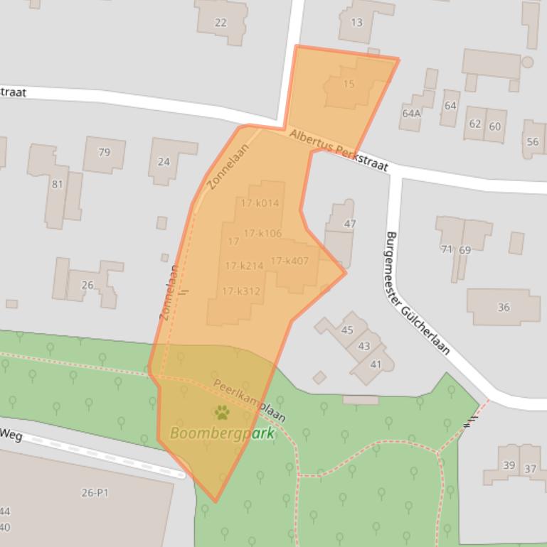 Kaart van postcodegebied 1217NE.