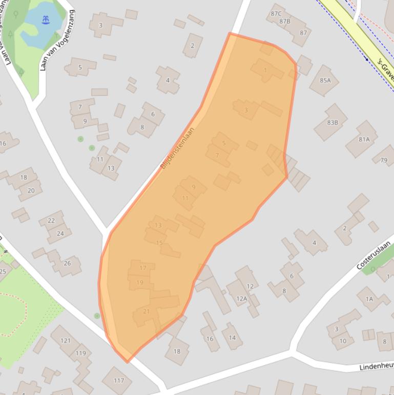 Kaart van postcodegebied 1217PD.