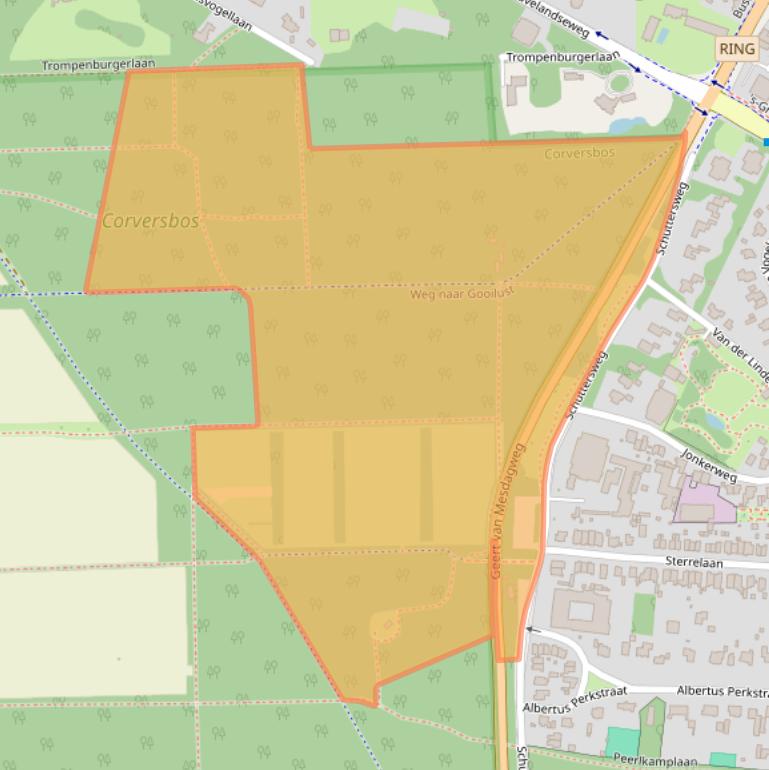 Kaart van postcodegebied 1217PX.