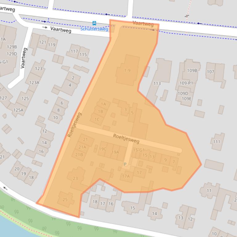 Kaart van postcodegebied 1217TC.