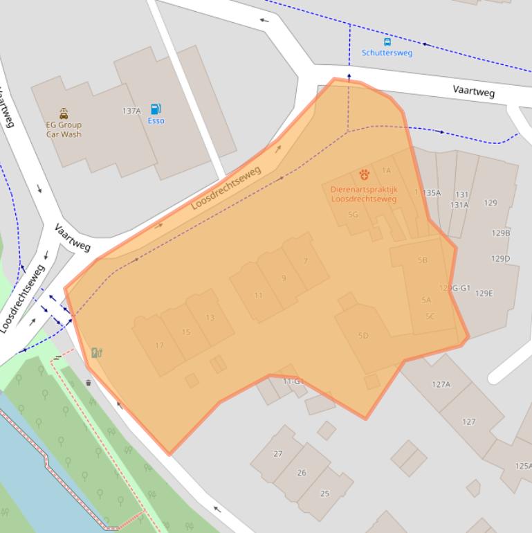 Kaart van postcodegebied 1217TE.