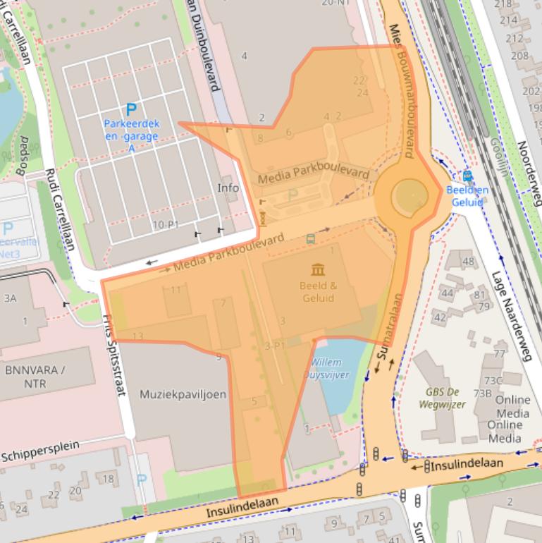 Kaart van postcodegebied 1217WE.