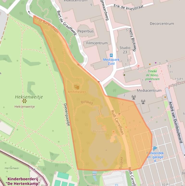 Kaart van postcodegebied 1217WG.