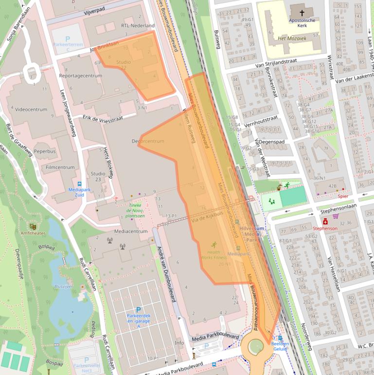 Kaart van postcodegebied 1217WL.