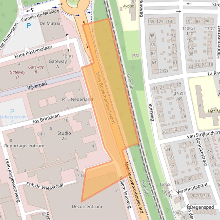 Kaart van postcodegebied 1217WM.