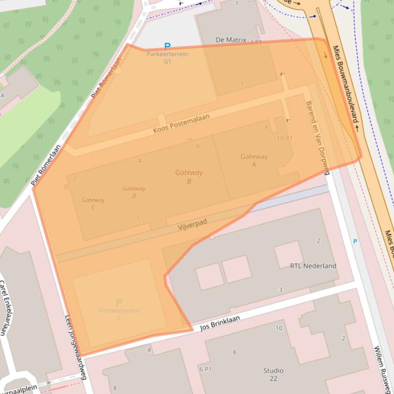 Kaart van postcodegebied 1217ZC.