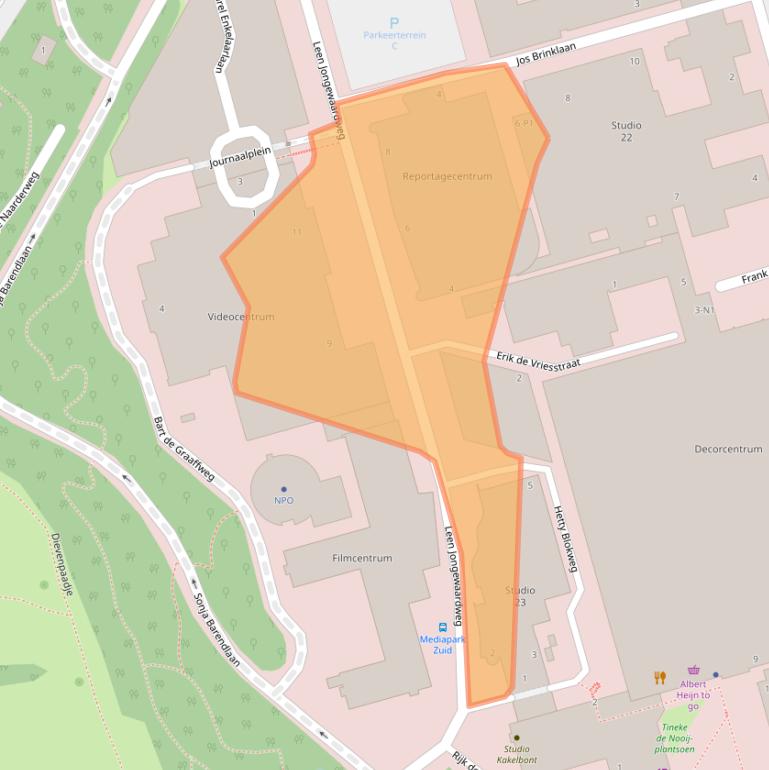 Kaart van postcodegebied 1217ZM.