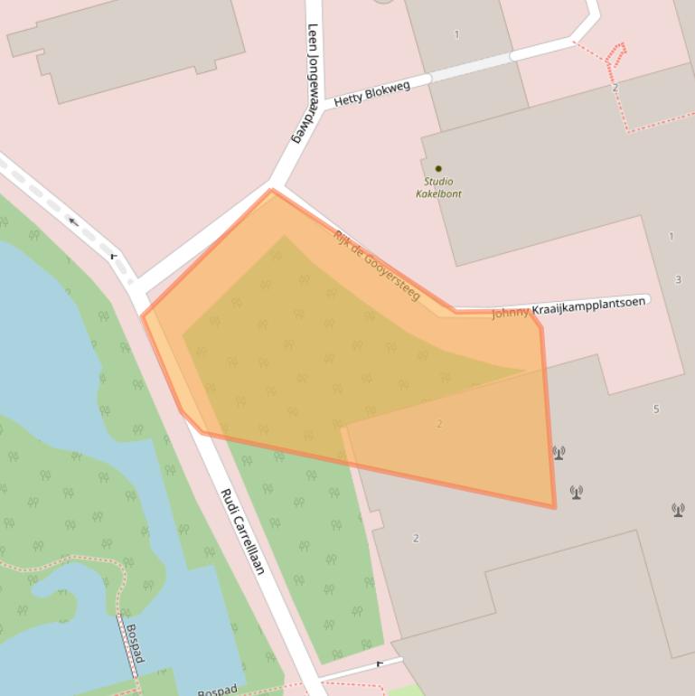 Kaart van postcodegebied 1217ZR.