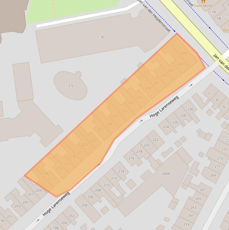 Kaart van postcodegebied 1221AP.