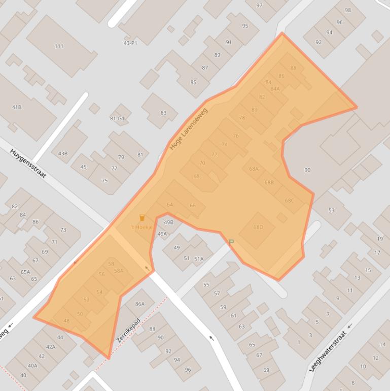 Kaart van postcodegebied 1221AS.