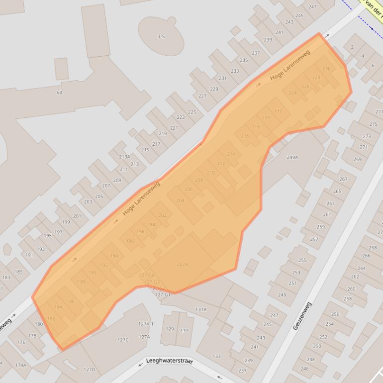 Kaart van postcodegebied 1221AW.