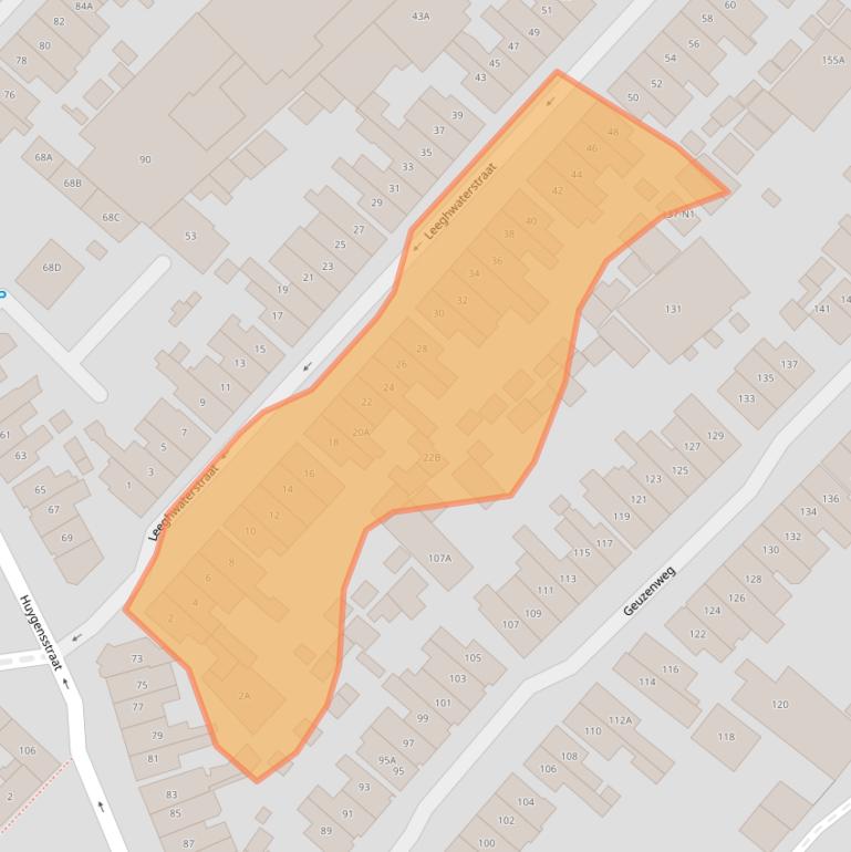 Kaart van postcodegebied 1221BG.