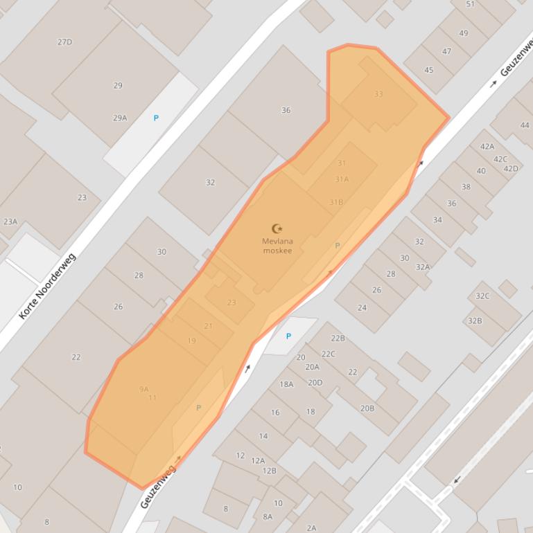 Kaart van postcodegebied 1221BK.