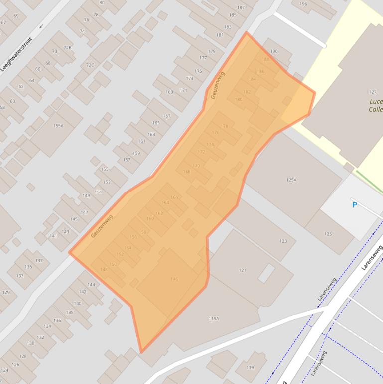 Kaart van postcodegebied 1221BX.