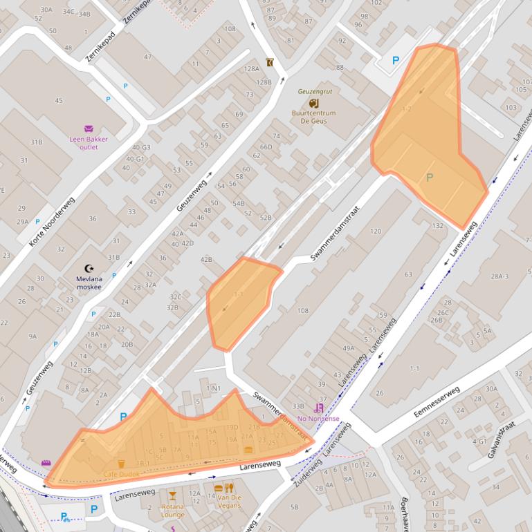 Kaart van postcodegebied 1221CH.