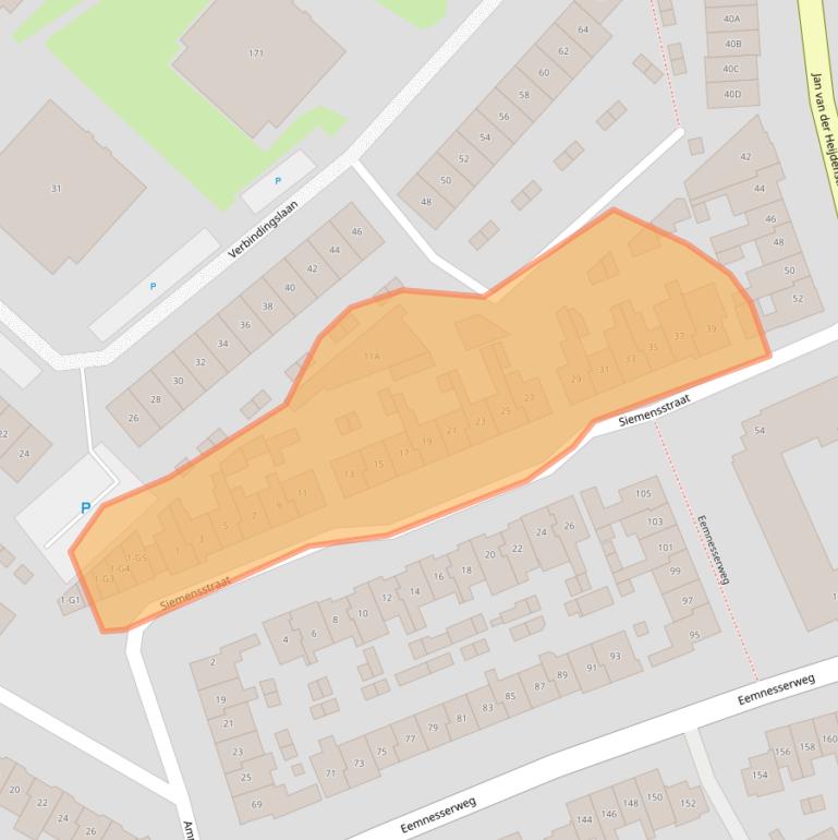 Kaart van postcodegebied 1221CP.
