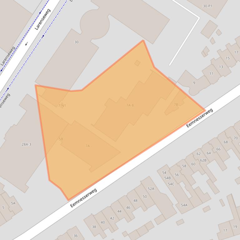 Kaart van postcodegebied 1221CT.