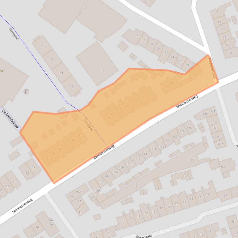 Kaart van postcodegebied 1221CV.