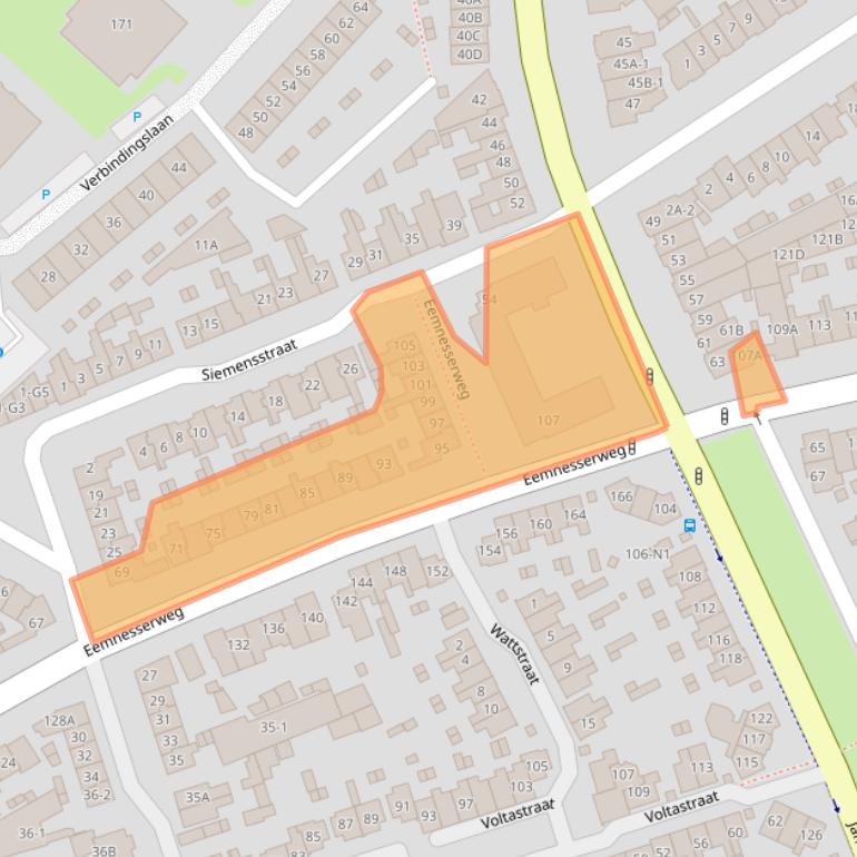 Kaart van postcodegebied 1221CW.