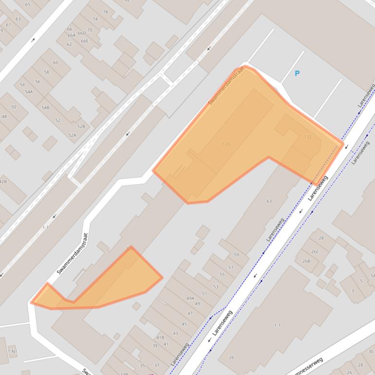 Kaart van postcodegebied 1221DJ.